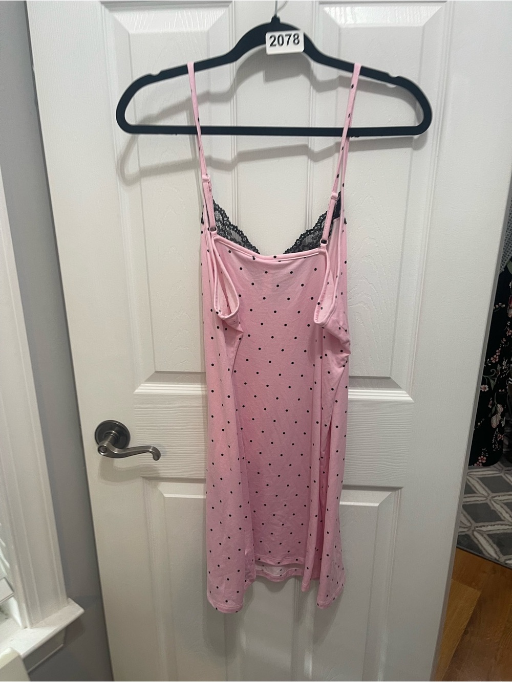Pink Polka-Dot Lace-Trim Slip Chemise - Picture 4 of 10